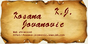 Kosana Jovanović vizit kartica